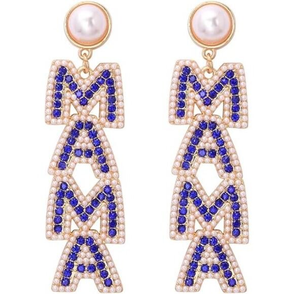 Faux Pearl & Rhinestone Statement Jewelry, Perfect Mom Gift - Picture 1 of 4